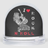 Rock and Roll Guitar Player Snow Globe Sneeuwbol (Achterkant)