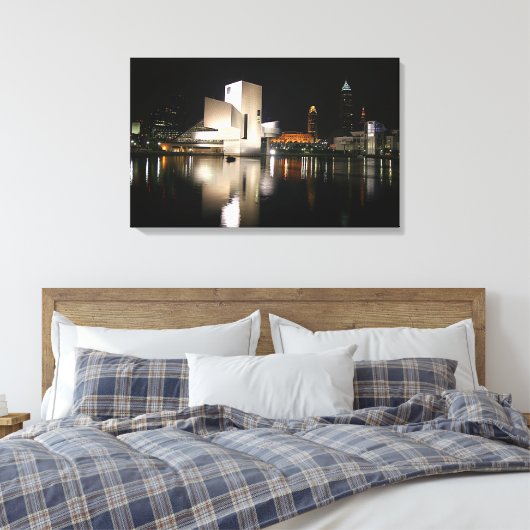 Rock and Roll Hall of Fame & Museum, Cleveland OH Canvas Afdruk (Insitu (Slaapkamer))
