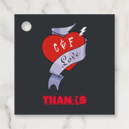 Rock and Roll Huwelijks Favor Tags Bedankjes Labels