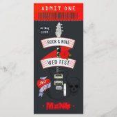 Rock and Roll Huwelijks Ticket Menu (Achterkant)
