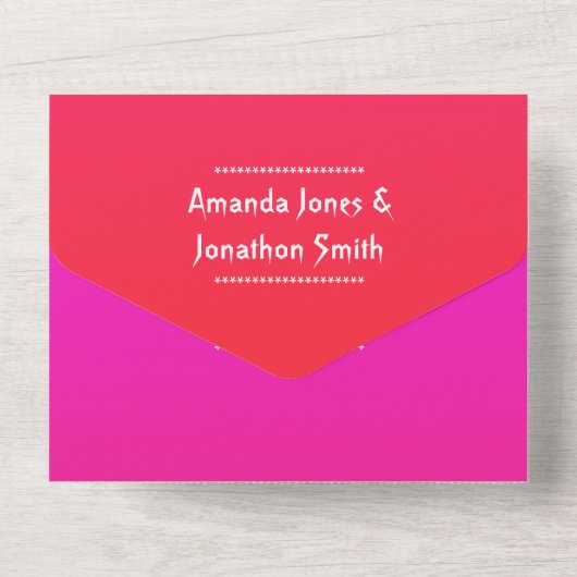 Rock and Roll Huwelijksfeest Rockfest  All In One Uitnodiging (Achterkant)