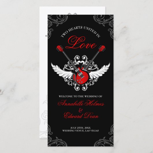 Rock and Roll huwelijksprogramma (Voorkant / Achterkant)