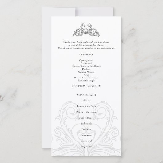 Rock and Roll huwelijksprogramma (Achterkant)