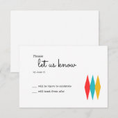 Rock and Roll jaren '50 Stijl Bruiloft RSVP Kaartje (Voorkant / Achterkant)