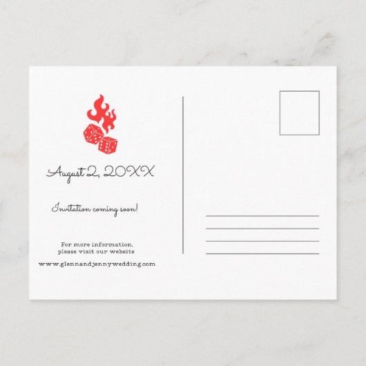 Rock and Roll jaren '50 Stijl Save the Date Aankondigingskaart (Achterkant)