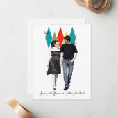 Rock and Roll jaren '50 Stijl Save the Date Notitiekaartje (Voorkant / Achterkant in situ)