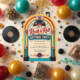 Rock and Roll Jukebox Vintage Muzieks Verjaardag Kaart