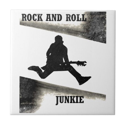 Rock and Roll Junkie Tegeltje (Voorkant)