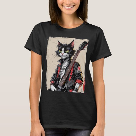 Rock and Roll Kat T-shirt (Voorkant)