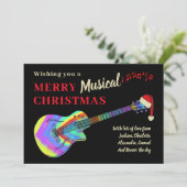 Rock and Roll Kerst Guitar Feestdagenkaart (Staand voorkant)