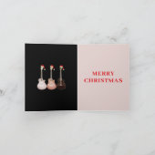 Rock and Roll Kerstgitaar Feestdagen Kaart (Binnen)