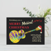 Rock and Roll Kerstgitaar Feestdagenkaart (Staand voorkant)