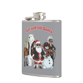 Rock and Roll Kerstman | Grappige Biker Punk Kerst Heupfles (Links)