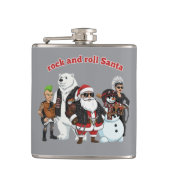 Rock and Roll Kerstman | Grappige Biker Punk Kerst Heupfles (Voorkant)