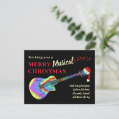 Rock and Roll Kerstmis Gitaar Budget Feestdagenkaart (Staand voorkant)