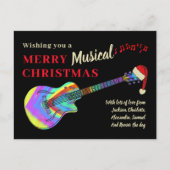 Rock and Roll Kerstmis Gitaar Budget Feestdagenkaart (Voorkant)