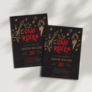 Rock and Roll Kinderen Metal 1e verjaardag Kaart