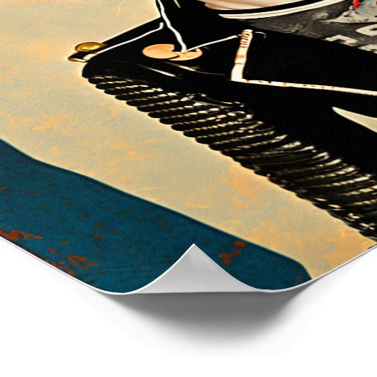 Rock and Roll Kitty - Punk Cat Poster Kunst (Hoek)