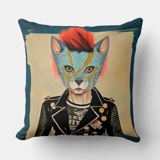 Rock and Roll Kitty Worpillow  Kussen (Voorkant)