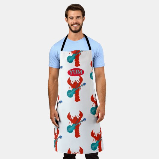 Rock and Roll Kreeft Gitaar Schaalbaars Patroon Schort (Gedragen)