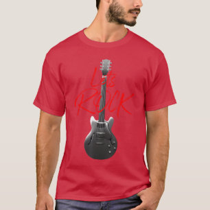 Rock and Roll LETS ROCK Vintage Gitaar Retro Manne T-shirt