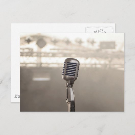 Rock And Roll Microphone Briefkaart (Voorkant / Achterkant)