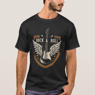 Rock and Roll Music Lover Gitaar Wings T Shirt