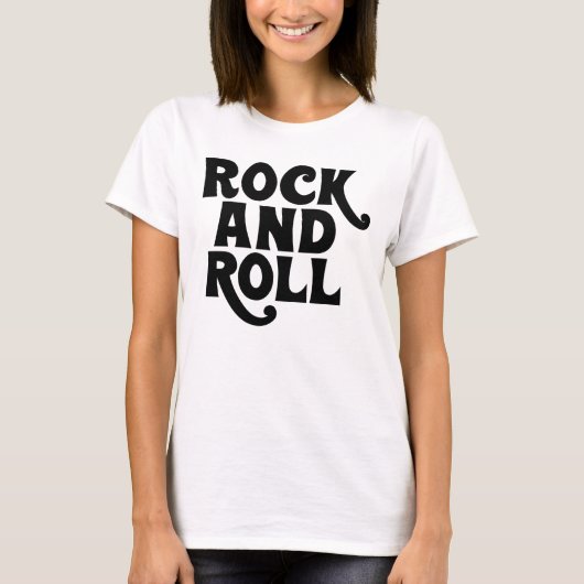 Rock and Roll muziek logo ontwerp T-shirt (Voorkant)