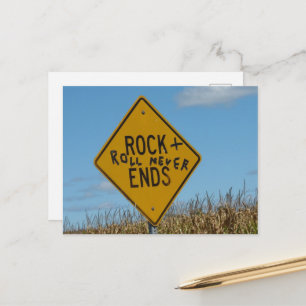 Rock and Roll Never Ends Landelijk Bord en Maisvel Briefkaart