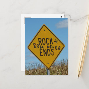 Rock and Roll Never Ends Landelijk Bord en Maisvel Briefkaart