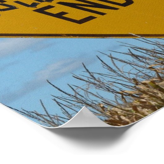 Rock and Roll Nooit Ends, Street Sign Graffiti Poster (Hoek)