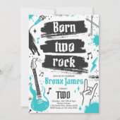 Rock and Roll Party Born Two Rock 2nd Birthday Kaart (Voorkant)