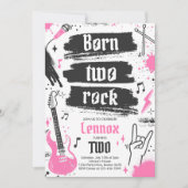 Rock and Roll Party Born Two Rock 2nd Birthday Kaart (Voorkant)