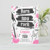 Rock and Roll Party Born Two Rock 2nd Birthday Kaart (Staand voorkant)
