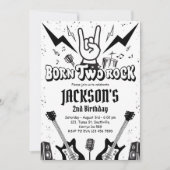 Rock and Roll Party Geboren Twee Rock Verjaardag Kaart (Voorkant)
