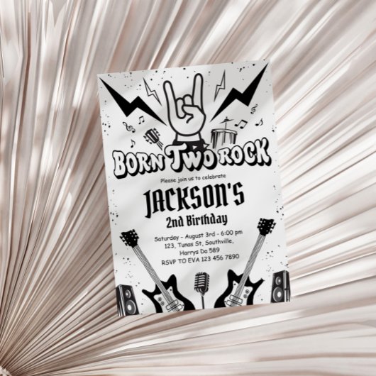 Rock and Roll Party Geboren Twee Rock Verjaardag Kaart