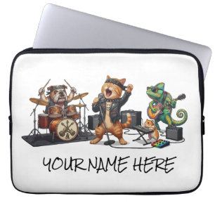 Rock and Roll Pets Band - Grappige Dierenconcert Laptop Sleeve