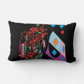 Rock and roll pop art designer kussen zwart kleur (Achterkant)
