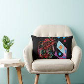 Rock and roll pop art designer kussen zwart kleur (Stoel)