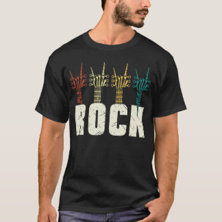 Rock and Roll Punk Muziek Rock Skelet Hand Guitar T-shirt