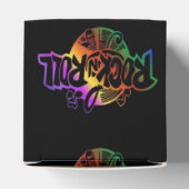 Rock and Roll Rainbow Music Pattern Cube Favor Box Bedankdoosjes (Bovenkant)