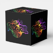 Rock and Roll Rainbow Music Pattern Cube Favor Box Bedankdoosjes (Achterkant)