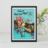 Rock and Roll Retro Jukebox Party Custom Kaart (Staand voorkant)
