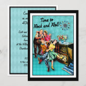 Rock and Roll Retro Jukebox Party Custom Kaart (Voorkant / Achterkant)