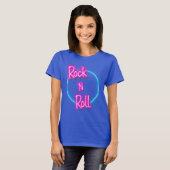 Rock and Roll Retro Neon Bord T-shirt (Voorkant volledig)
