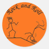Rock and Roll Ronde Sticker (Voorkant)