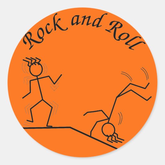 Rock and Roll Ronde Sticker (Voorkant)