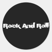 Rock and Roll Ronde Sticker (Voorkant)