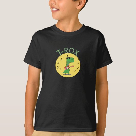 Rock and Roll Shirt met een grappige dinosaurusgit (Voorkant)