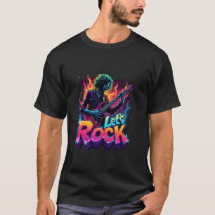 Rock And Roll Skelet Hand Grafisch Laat Rock On B T-shirt